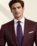 Cravate Marbeuf — jacquard de soie bleu marine et prune