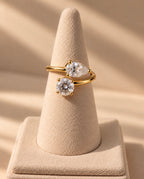 feminine luxe raffinée élégance élégante cristal plaqué or 14carat féminin femme bague originale anti inoxydable résistant à l'eau indémodable portée honnête pas cher 