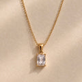 COLLIER ANTI inoxydable doré brillante cristal plaqué or 14 carat brillance chaine pendentif élégance chic paris parisienne française made in France bijoux joaillerie parisienne