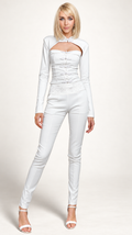 Ensemble bustier et boléro Aglaé blanc — vue entière