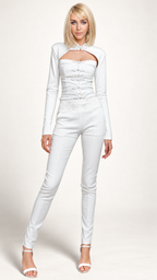 Ensemble bustier et boléro Aglaé blanc — vue entière