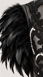 Robe Hécate, noire — Détail des finitions