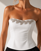 Bustier Aura, blanc — Détail des finitions