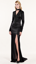 Robe Persé, noire — Vue de face, silhouette entière