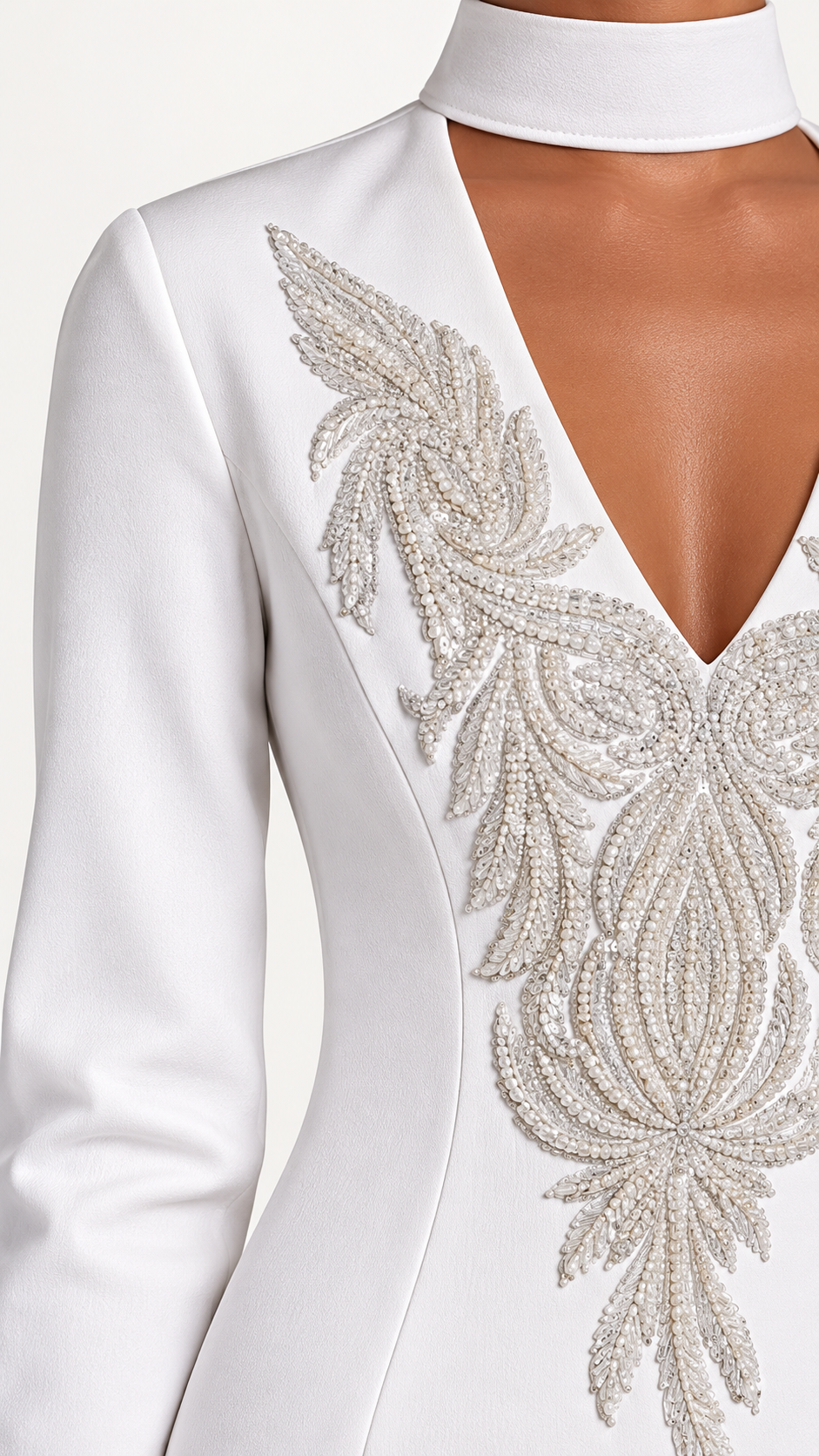 Robe Persé, blanche — Détail des finitions
