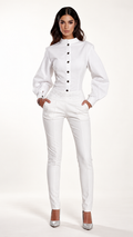 Chemise Thémis, blanche — Vue de face, silhouette entière