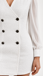 Robe Atropos en tweed blanc — Détail des finitions