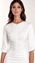 Robe Déméter, blanche — Détail des finitions