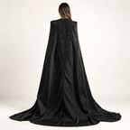 Robe Lampétie et cape Circé, noire — Vue de dos