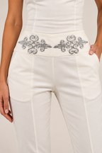 Pantalon Héra, blanc — Détail des finitions
