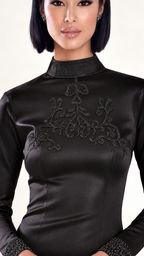 Robe Hébé, noire — Détail des finitions