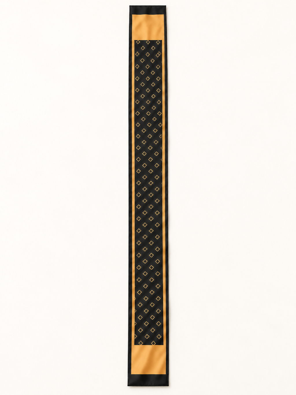 Foulard Rue Saint-Honoré, vue entièrement ouverte, format 145 × 15 cm — visuel reconstitué