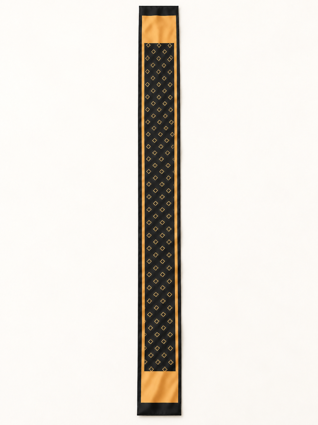 Foulard Rue Saint-Honoré, vue entièrement ouverte, format 145 × 15 cm — visuel reconstitué
