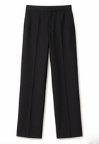 Pantalón negro de pernera ancha presentado solo