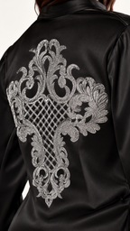 Chemise Thémis, noire — détail des finitions