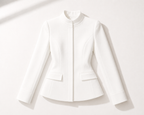 Veste blanche structurée à col montant présentée seule