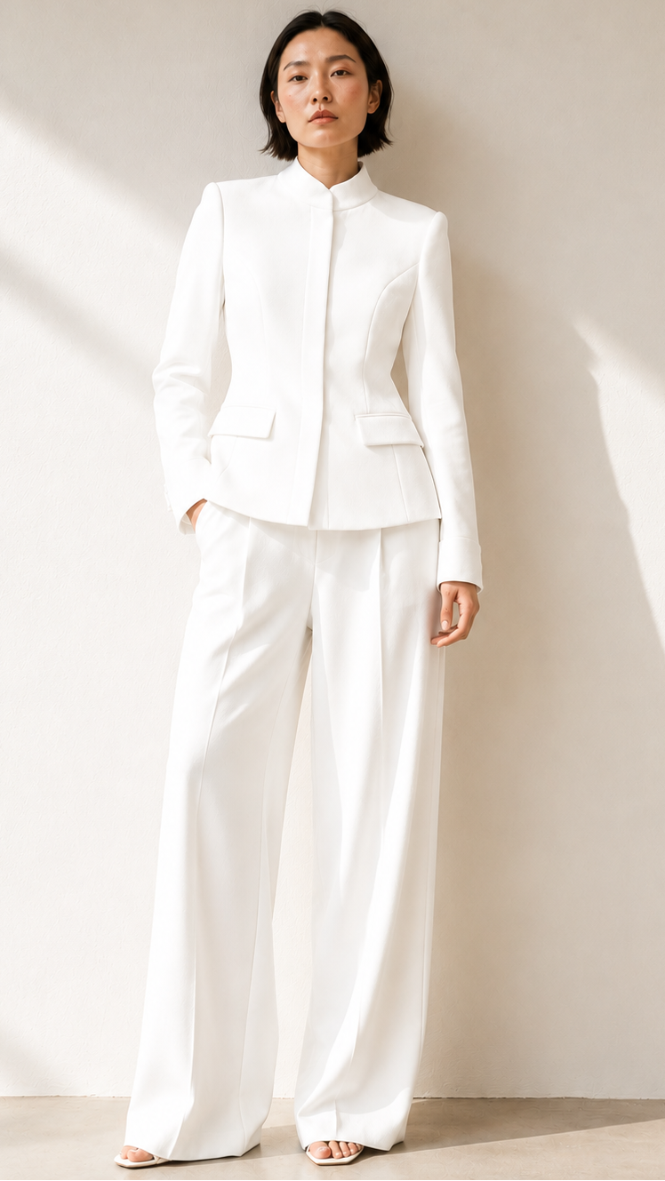 veste Passy
veste blanche femme
veste de tailleur femme
veste élégante femme
veste haut de gamme femme
veste fabriquée en France
veste made in France
veste couture femme
veste col officier
veste chic femme
veste cérémonie femme
veste mariage civil
veste minimaliste femme
veste luxe femme
veste parisienne
maison Hind Kroussa Paris
